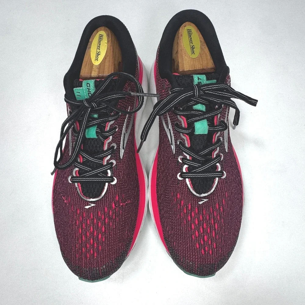 Brooks Ghost 11 Womens 9.5 Running Shoes Burgundy Pink Teal Athletic 1202771B017